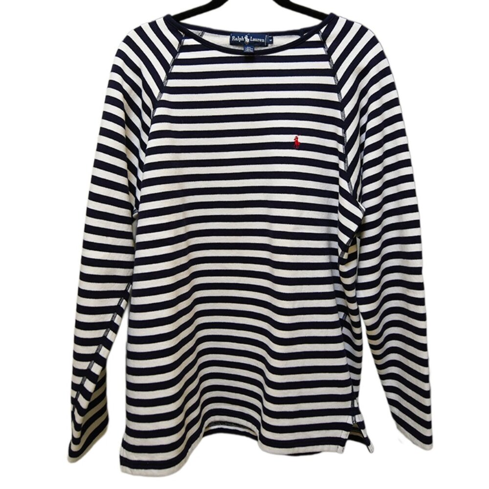 Vintage 1980's/1990's Ralph Lauren Striped Knit Nautical Breton Stripe Pullover